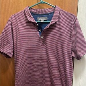 Men's Striped Purple Polo Shirt